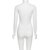 Summer Women's Solid Color Zipper Slim Fit Hip Lifting Sport Jumpsuit