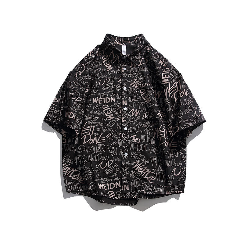 Men T Shitrs Summer Men's Printed Short-Sleeved Shirt