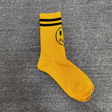 Drew House Drew Smiley Face Long Socks Fashion Brand Men and Women Couple Casual Cotton Mid-Calf Length Socks