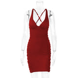Hot Women In Tight Dresses Women'S Spring Clothing V-Neck Backless Sexy