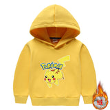 Children Pokemon Pikachu Hoodie Fleece Hooded Hoodie Thickened