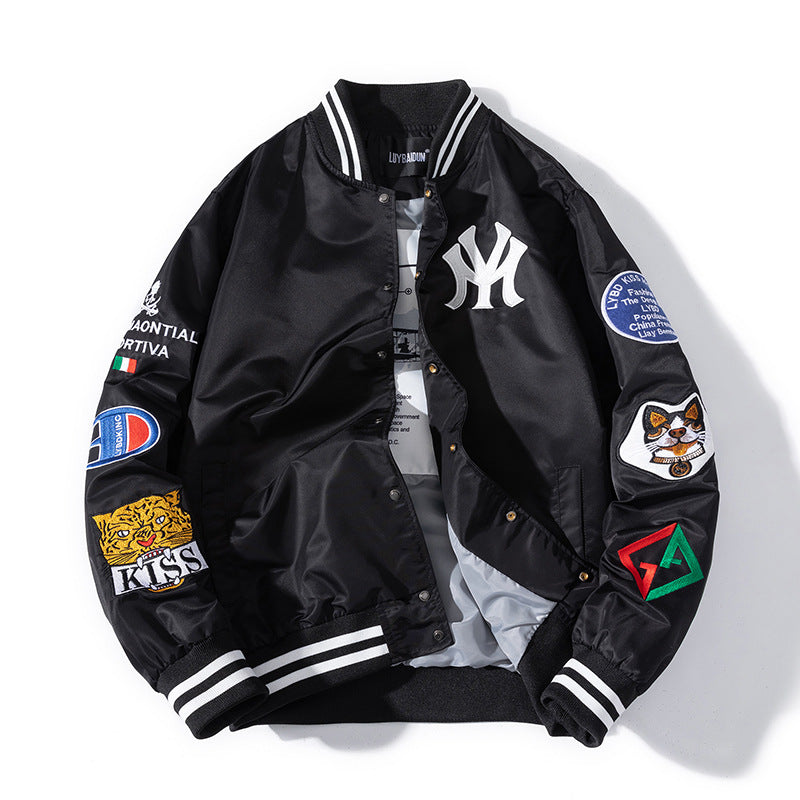 NASA Varsity Jacket Casual Baseball Uniform Men's Jacket Pink Jacket