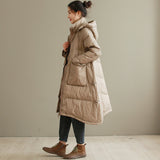 Women Winter Coats Puffer Jacket Down Coat Mid-Length Autumn and Winter Hooded Down Jacket Padded Jacket