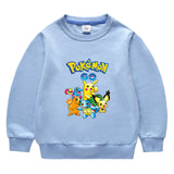 Children Pokemon Pikachu Hoodie Spring and Autumn Solid Color Hoodie Cotton