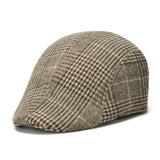 Check Beret Hat Autumn and Winter Check Middle-Aged and Elderly Men and Women Hats for the Elderly