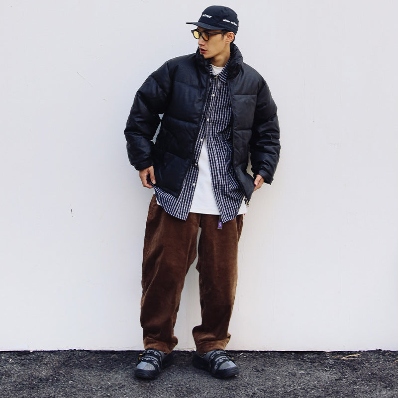Mens Corduroy Pants Japanese Cityboy Autumn and Winter Thick Male Wide Leg Loose Casual Trousers