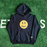 Drew House Smiley Velvet Padded Hooded Sweatshirt Casual Trend Loose Couple Hoodie