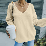 Women 'S Fall Outfits Knitwear Autumn And Winter V-neck Long Sleeve Sweater For Women