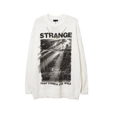 Mens Fall Outfits Sweater Men's Vintage Hiphop Print Loose Street Couple Sweater