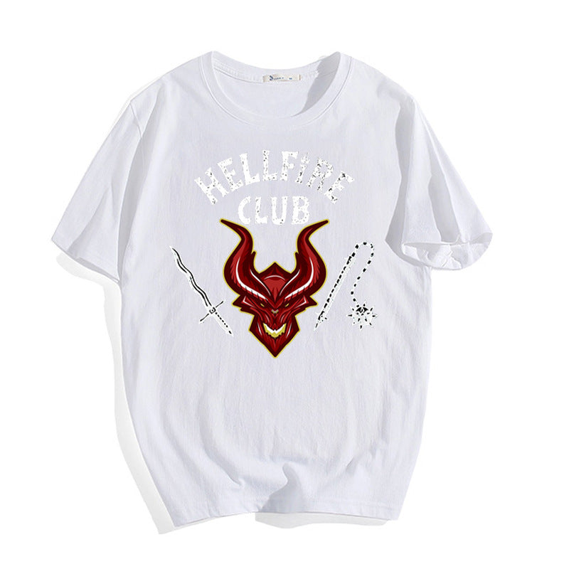 Stranger Things Hellfire Club T Shirt Stylish Loose Short Sleeve