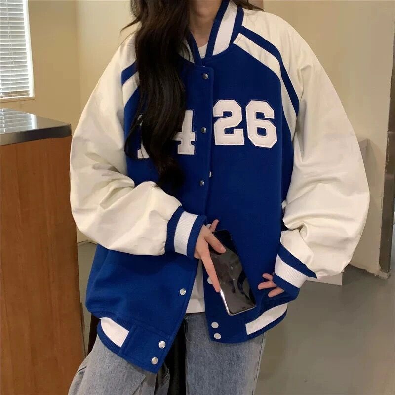 Baggy Jacket Baseball Uniform Spring and Autumn Baggy Coat Embroidery
