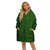 Hoodies Blankets Winter Fleece-Lined Thickened Lazy Blanket Solid Color Large Pocket Home