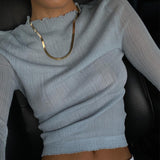 Music Festivals Rave Outfits Girls Tops Summer Women's Fashionable Fitted Long Sleeve T-shirt