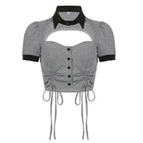 Preppy Aesthetic Sweater Hollow-out Short Sexy Knitwear