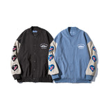 Baby Blue Varsity Jacket Baggy Coat Men and Women Autumn Baseball Uniform