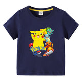 Children Pokemon Pikachu T Shirt Children Summer Clothing Short Sleeve T-shirt