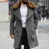 Blade Runner Jacket Men's Fur Collar Long Sleeve Coat Trench Coat