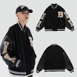 Skeleton Varsity Jacket Spring and Autumn Baseball Uniform Coat Men's Loose Sports