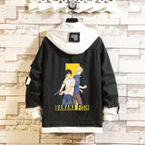 Comic Denim Jacket Men's and Women's Clothing Hooded Sweater Denim Jacket