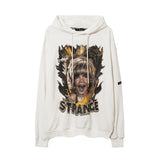 Mens Fall Outfits Rap Figure Printed Hoodie Men and Women Autumn and Winter High Street Vibe