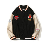 Baby Blue Varsity Jacket Spring and Autumn Corduroy Jacket Men and Women Retro Loose