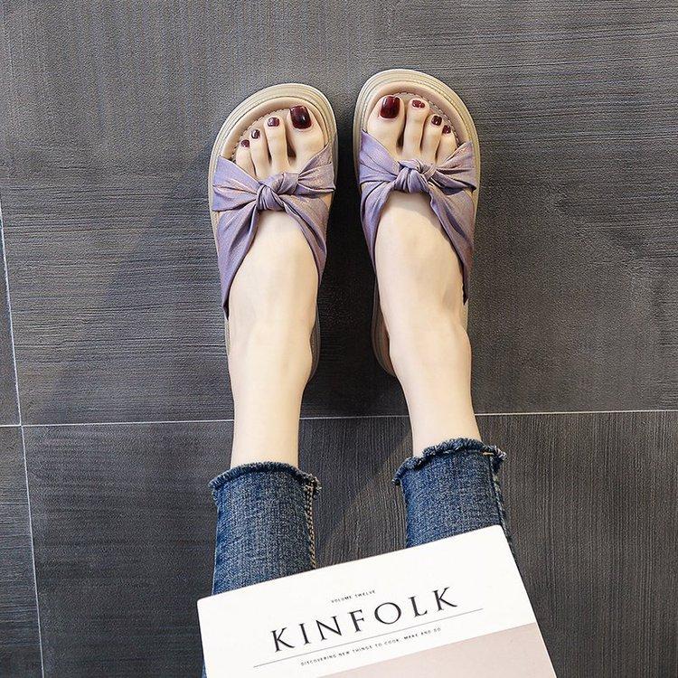 Women Open Toe Sandals Flats Summer Platform Fashion Bowknot Sandals