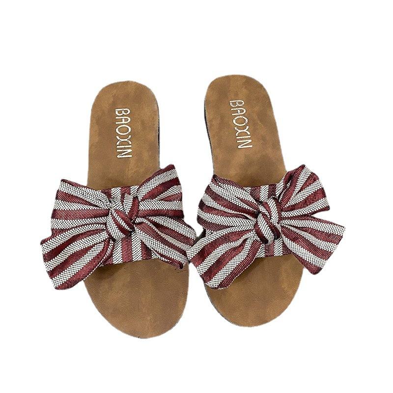 Women Open Toe Sandals Flats Summer Flat Flip-Flops Casual Slippers