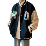 Brown Varsity Jacket Autumn Men's Baseball Uniforms Loose Embroidery Men's Clothing Coat Jacket
