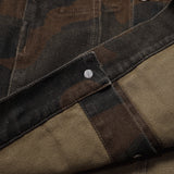 Men Denim Coat Jean Jackets Tooling Style Camouflage Denim Jacket Men's Loose Lapels Jacket Autumn Denim Coat
