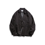 Men's Casual Suit Man Blzer Chain Small Suit Men's Street Loose Suit Jacket Solid Color Jacket Top