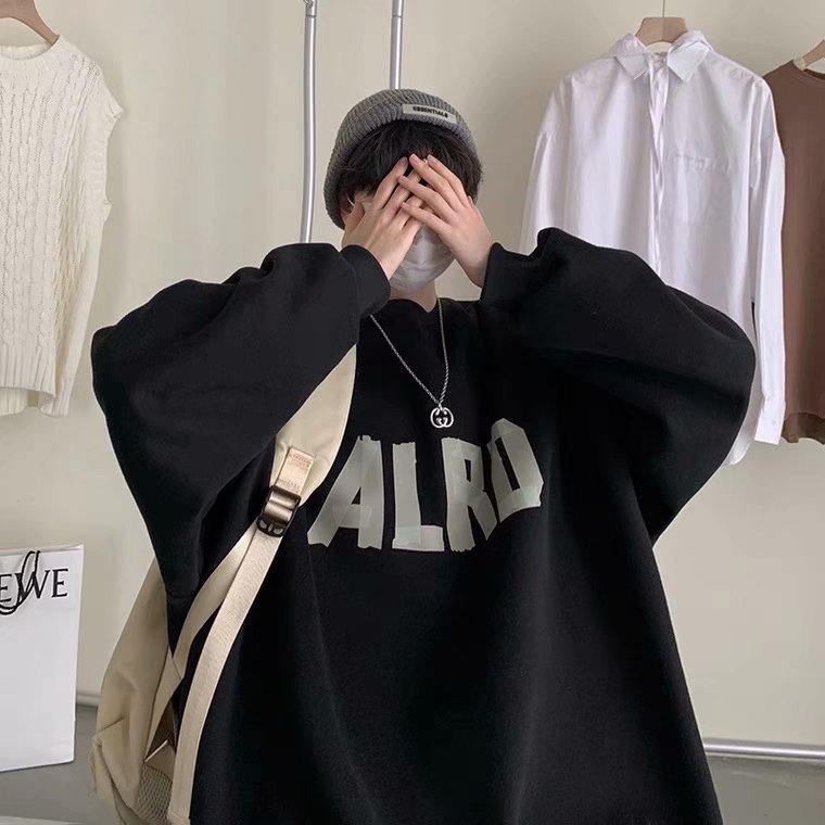Men Sweatshirts round Neck Sweater Men's Autumn Baggy Coat Spring and Autumn
