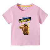 Children Pokemon Pikachu T Shirt Summer Cotton Short-Sleeved T-shirt Sports
