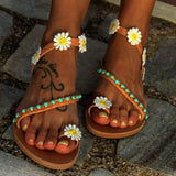 Women Open Toe Sandals Flats Flat Casual Beach Women's Shoes