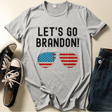 Let'S Go Brandon T Shirt English Letter Pattern Short Sleeve T-Shirt