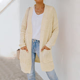 Women Fall Outfits Mid-Length Autumn and Winter Sweater Women Loose Long Sleeve Knitted Coat