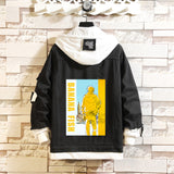 Comic Denim Jacket Men's and Women's Clothing Hooded Sweater Denim Jacket