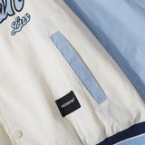 Baby Blue Varsity Jacket Multi-Color Coat Men's Retro Loose Casual Baseball Uniform