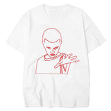 Stranger Things T Shirt White round Neck Short Sleeve Digital Printing