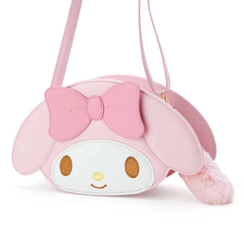 My Melody Bag Cartoon Women's Messenger Bag Cute Three-Dimensional Shape Clow M Girl's Mobile Coin Purse Single-Shoulder Bag Kulomi