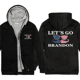Let's Go Brandon Hoodie Letter Pattern Men and Women Hooded Zipper Sweatshirt