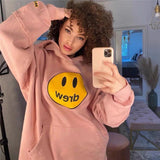 Drew House Drew Smiley Face Letter Sweater Loose Trendy High Street Couple Pullover Hoodie Men