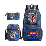 Stranger Things Hellfire Club Backpack Foreign Trade Three-Piece Crossbody Bag