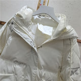 Women Winter Coats Puffer Jacket Down Coat Glossy Printed Letters Down Jacket Women's Hooded Jacket