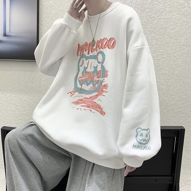 Men Sweatshirts Sweater Men's Loose Spring and Autumn round Neck Boys Autumn