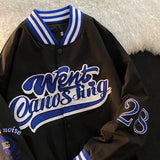 Varsity Jacket Vintage Spring and Autumn Letter Embroidered Jacket Men's Retro Street Hip Hop Loose Baseball Uniform Jacket