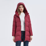 Women Winter Coats Puffer Jacket Down Coat Hooded Mid-Length Down Jacket Female Warm Down Jacket