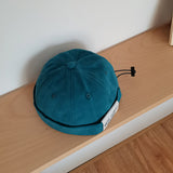 Beanies Patch Drawstring Brimless Melon Skin Hat Vintage