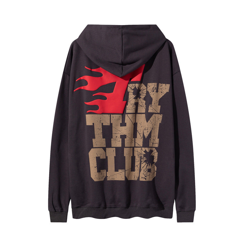 Grafitti Sweatshirts Letter Sweater Men's Retro Loose Hoodie