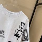 We11 Done T Shirts Letter Logo Graffiti Printing Summer Short Sleeve Men and Women