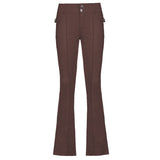 Julia Fox Low Rise Trousers Autumn Winter Sexy Low Waist Casual Trousers